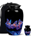 Neon Butterfly Nebula Black Urns - Butterfly Urns For Memorial