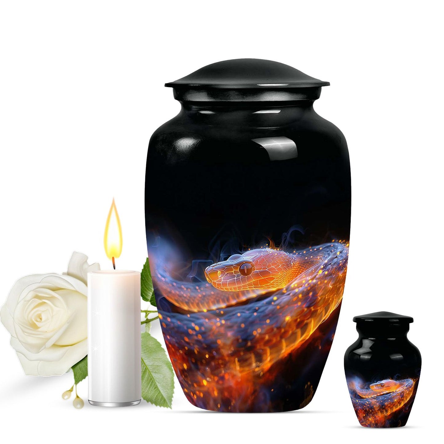 Personalized Snake Cremation Urn for Adult - 10-inch, 200 cu in - Yatskia