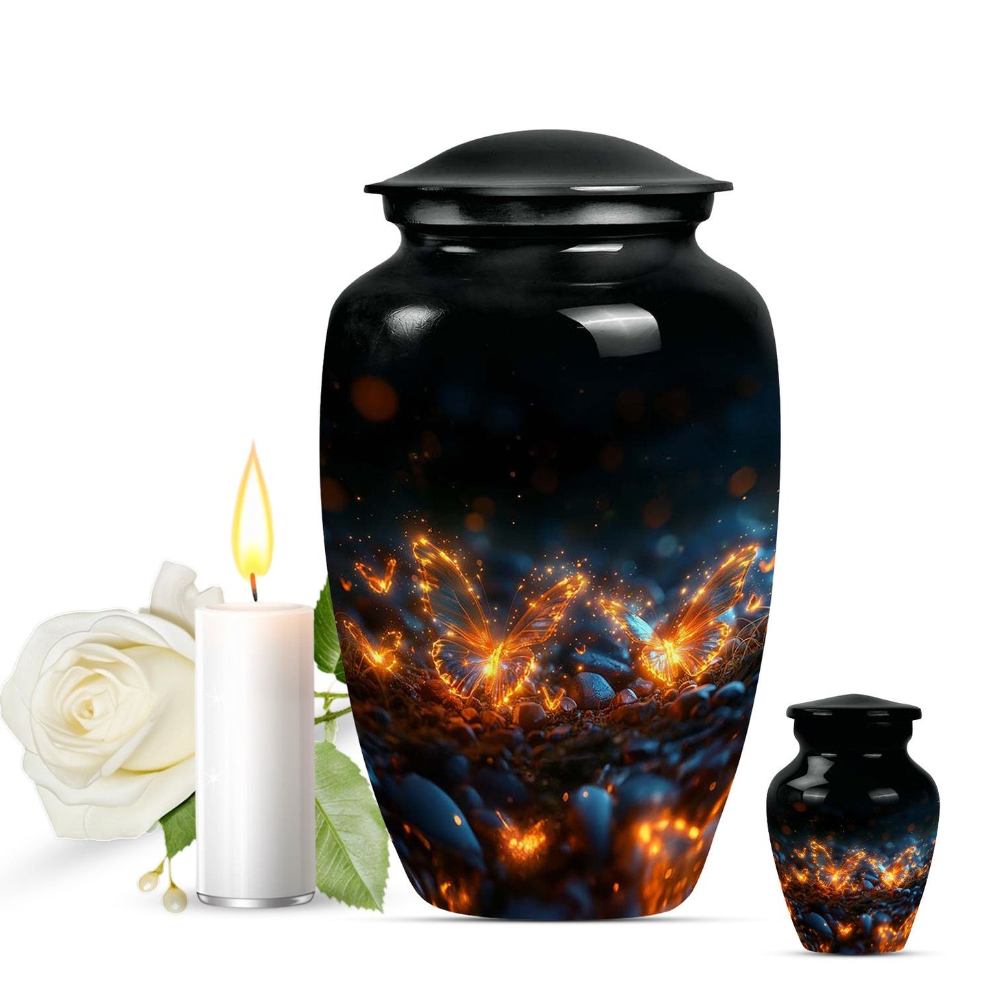 Personalized Butterfly Cremation Urn for Adult - 10-inch, 200 cu in - Yatskia