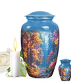 Beautiful Forest Cremation Urn - Large Decorative Urn For Human Ashes