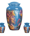 Beautiful Forest Cremation Urn - Large Decorative Urn For Human Ashes