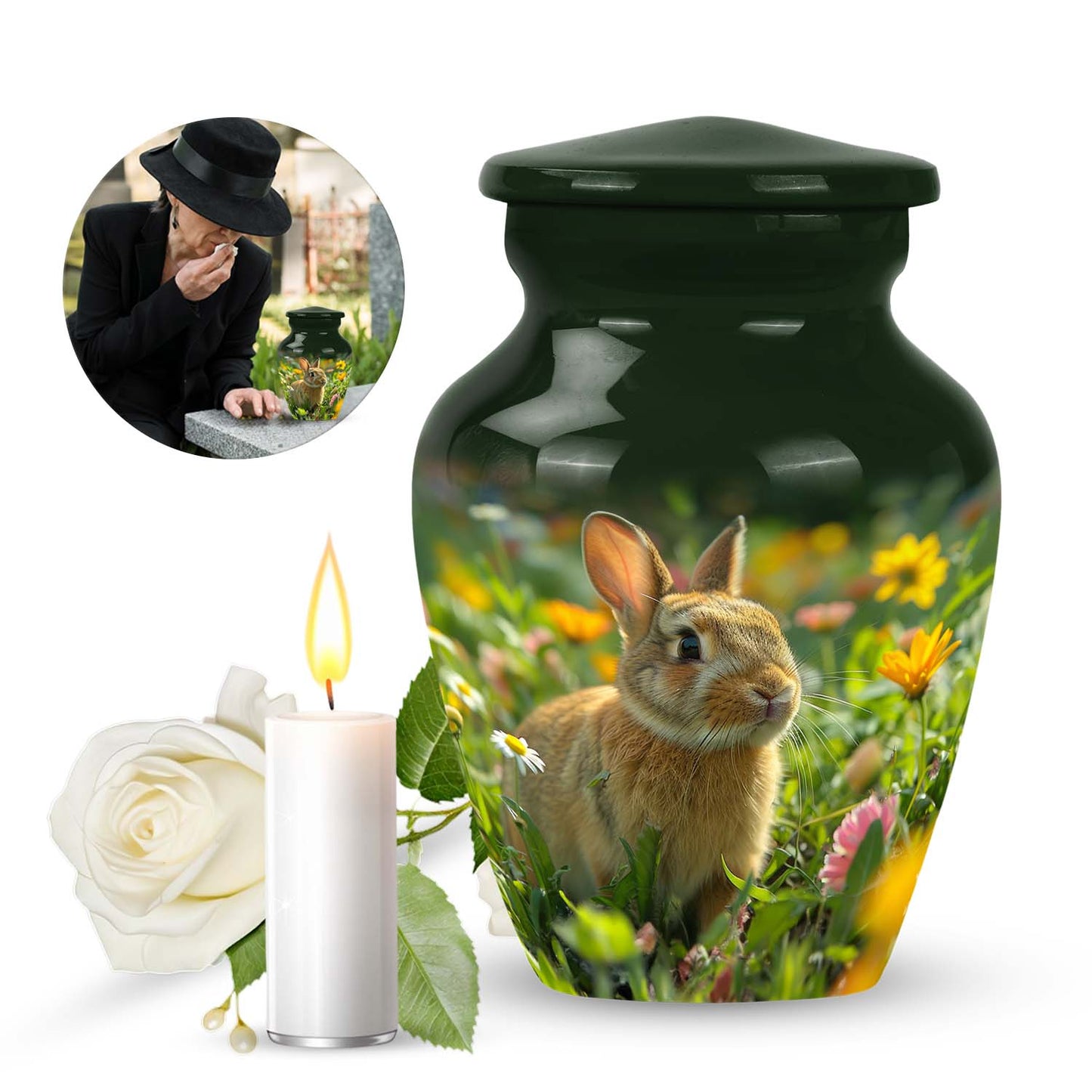 Personalized Pet Keepsake Urn for Pet Ashes - 10-inch, 200 cu in - Yatskia