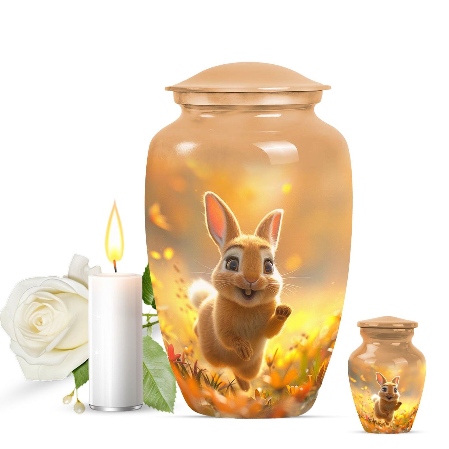 Personalized Rabbit Cremation Urn for Pet Ashes - 10-inch, 200 cu in - Yatskia