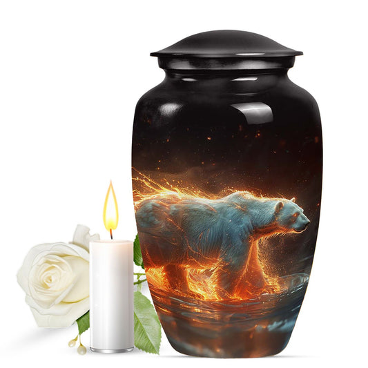 Fierce Polar Bear Urn - Bear Funeral Large Cremation Urns For Ashes