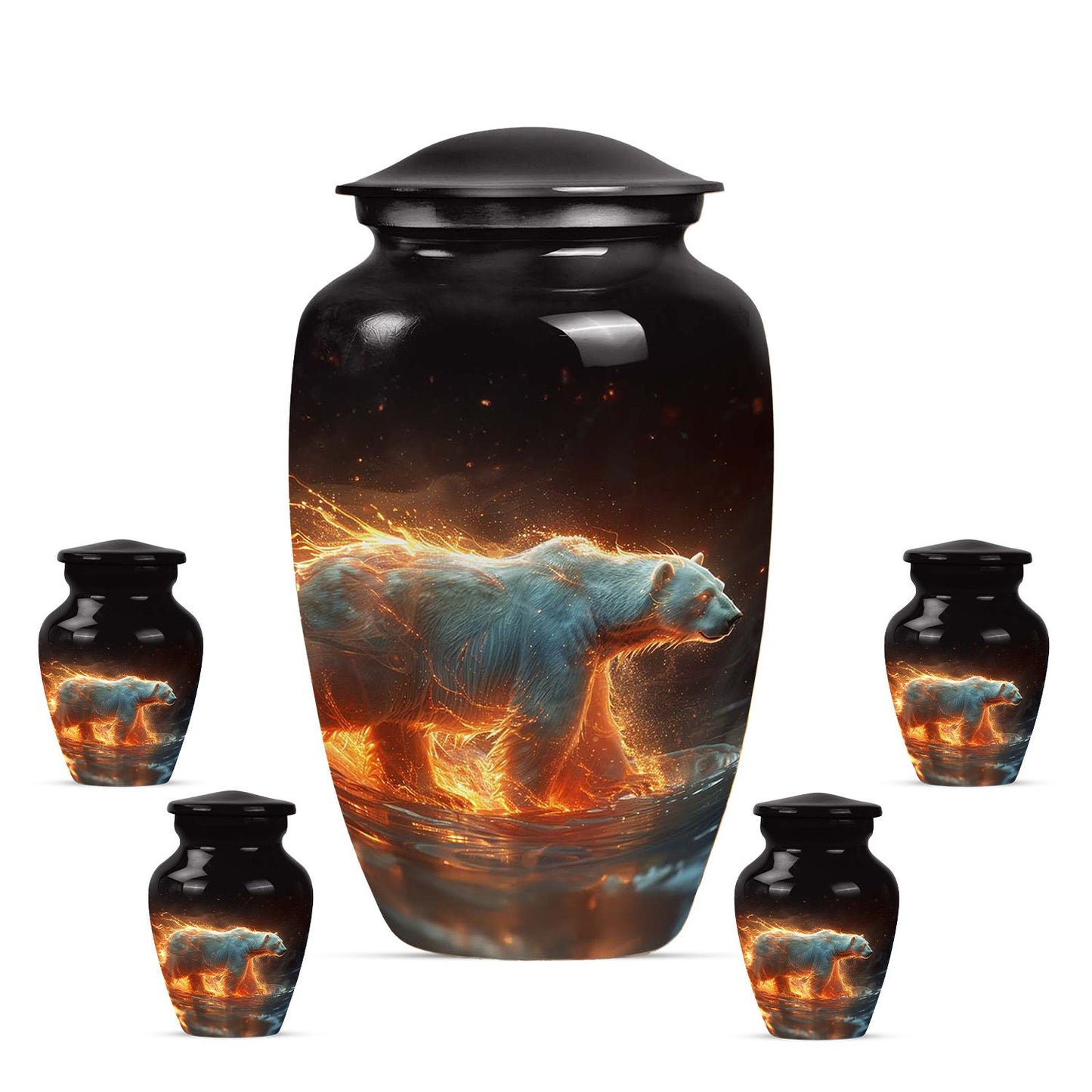 Personalized Bear Cremation Urn for Human Ashes - 10-inch, 200 cu in - Yatskia
