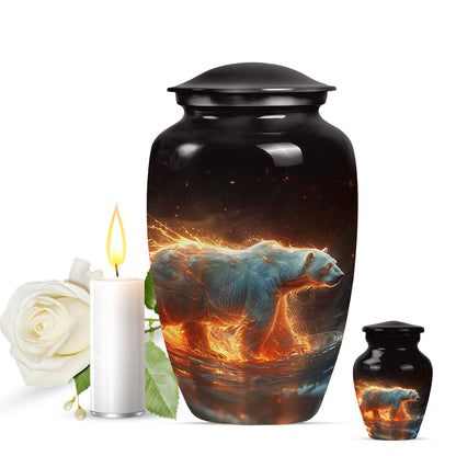 Personalized Bear Cremation Urn for Human Ashes - 10-inch, 200 cu in - Yatskia
