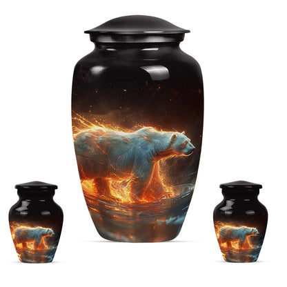 Personalized Bear Cremation Urn for Human Ashes - 10-inch, 200 cu in - Yatskia