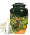 Bucolic Bunny Meadow - Rabbit Urns Large Funeral Large Urns For Ashes