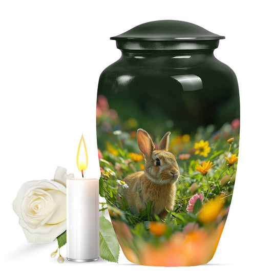 Bucolic Bunny Meadow - Rabbit Urns Large Funeral Large Urns For Ashes