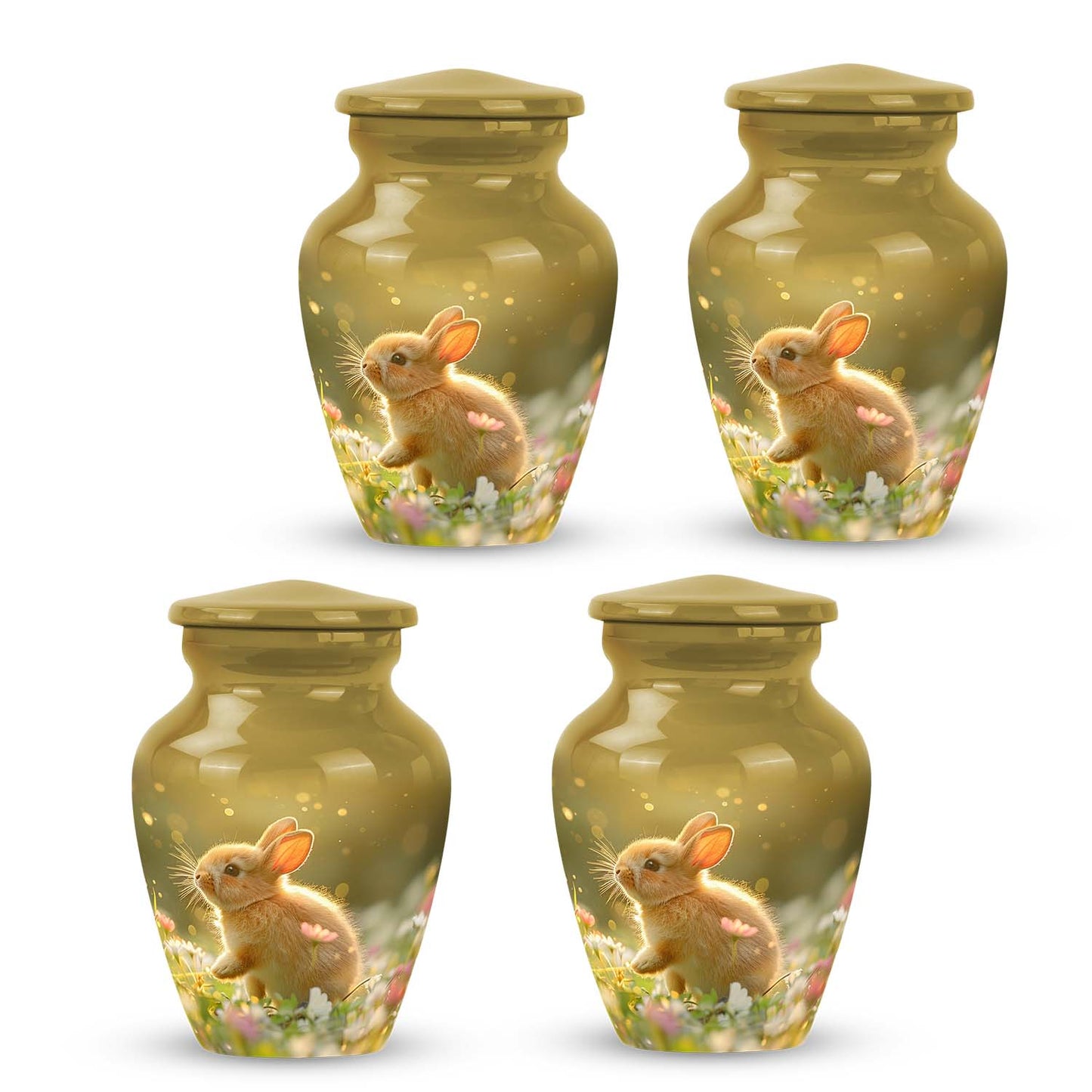 Personalized Rabbit Memorial Urn for Pet Ashes - 10-inch, 200 cu in - Yatskia