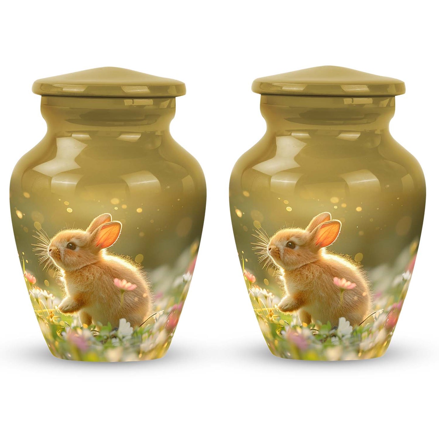 Personalized Rabbit Memorial Urn for Pet Ashes - 10-inch, 200 cu in - Yatskia