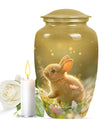 Golden Bunny Memorial Urn For Ashes - Rabbit Urns Funeral Large Urns