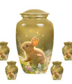 Golden Bunny Memorial Urn For Ashes - Rabbit Urns Funeral Large Urns