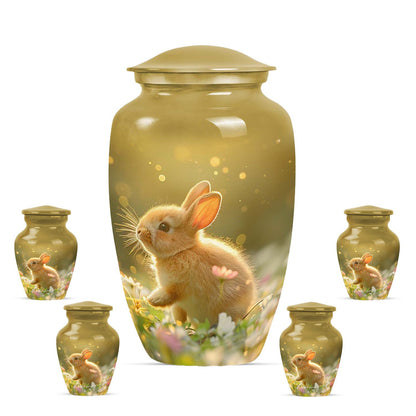 Personalized Rabbit Memorial Urn for Pet Ashes - 10-inch, 200 cu in - Yatskia