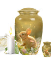 Golden Bunny Memorial Urn For Ashes - Rabbit Urns Funeral Large Urns