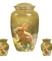 Golden Bunny Memorial Urn For Ashes - Rabbit Urns Funeral Large Urns