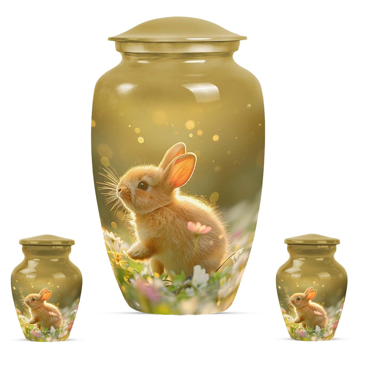Personalized Rabbit Memorial Urn for Pet Ashes - 10-inch, 200 cu in - Yatskia