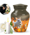 White Bunny Memorial Urn - Rabbit Funeral Large Cremation Urns For Women