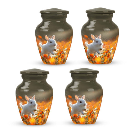 White Personalized Rabbit Cremation Urn for Pet Ashes - 10-inch, 200 cu in - Yatskia
