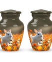 White Bunny Memorial Urn - Rabbit Funeral Large Cremation Urns For Women