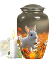 White Bunny Memorial Urn - Rabbit Funeral Large Cremation Urns For Women