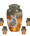 White Bunny Memorial Urn - Rabbit Funeral Large Cremation Urns For Women