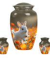 White Bunny Memorial Urn - Rabbit Funeral Large Cremation Urns For Women
