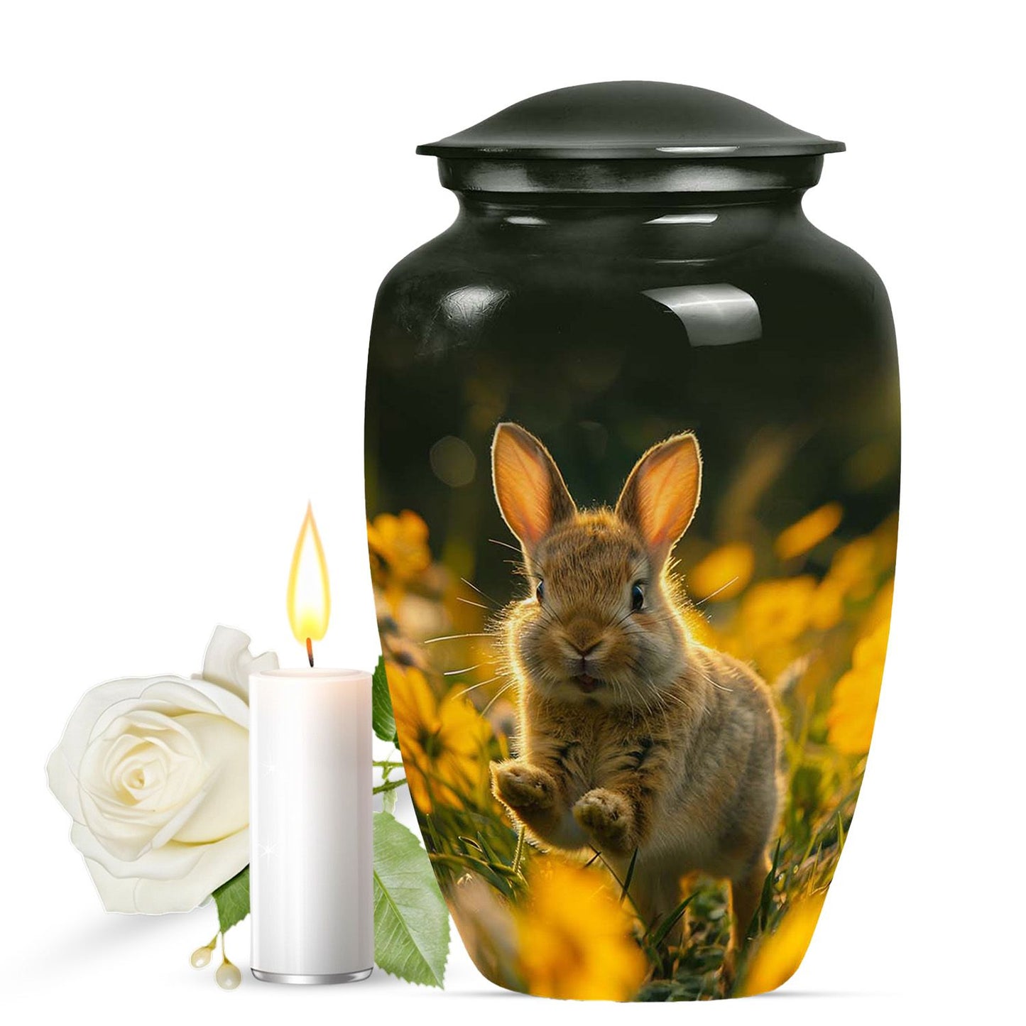 Personalized Rabbit Cremation Urn for Pet Ashes - 10-inch, 200 cu in - Yatskia