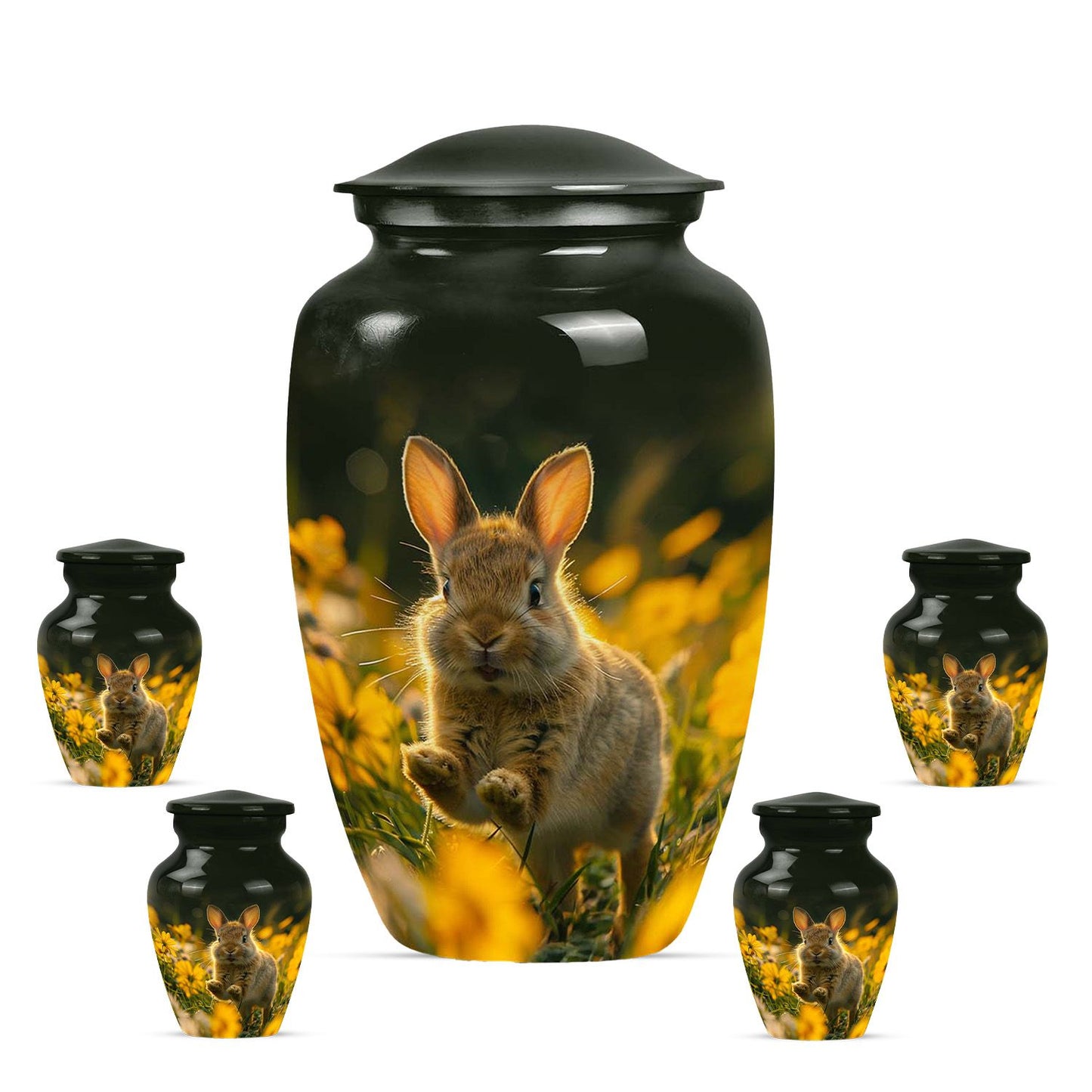 Personalized Rabbit Cremation Urn for Pet Ashes - 10-inch, 200 cu in - Yatskia