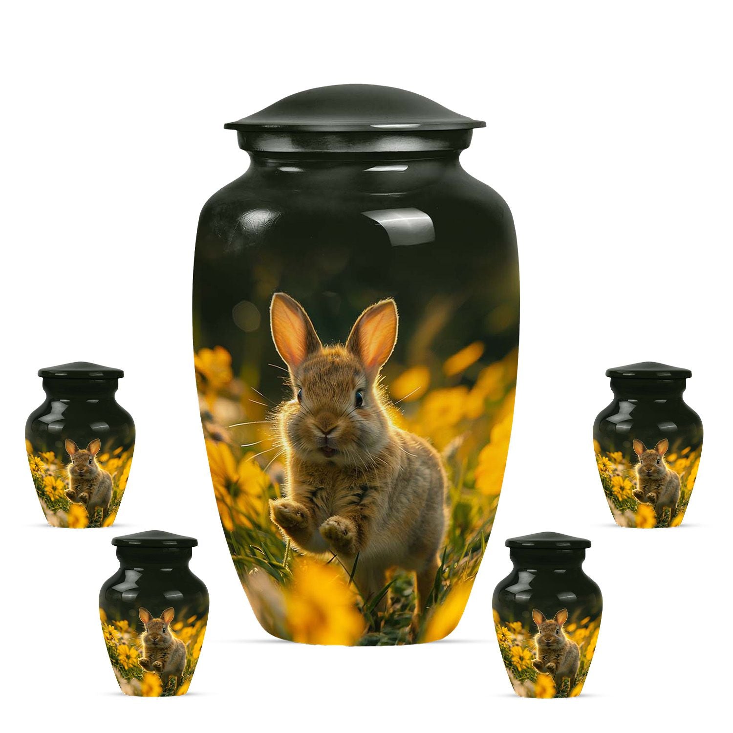 Bunny Rabbit Urn For Cremation - Rabbit Funeral Large Urns For Ashes
