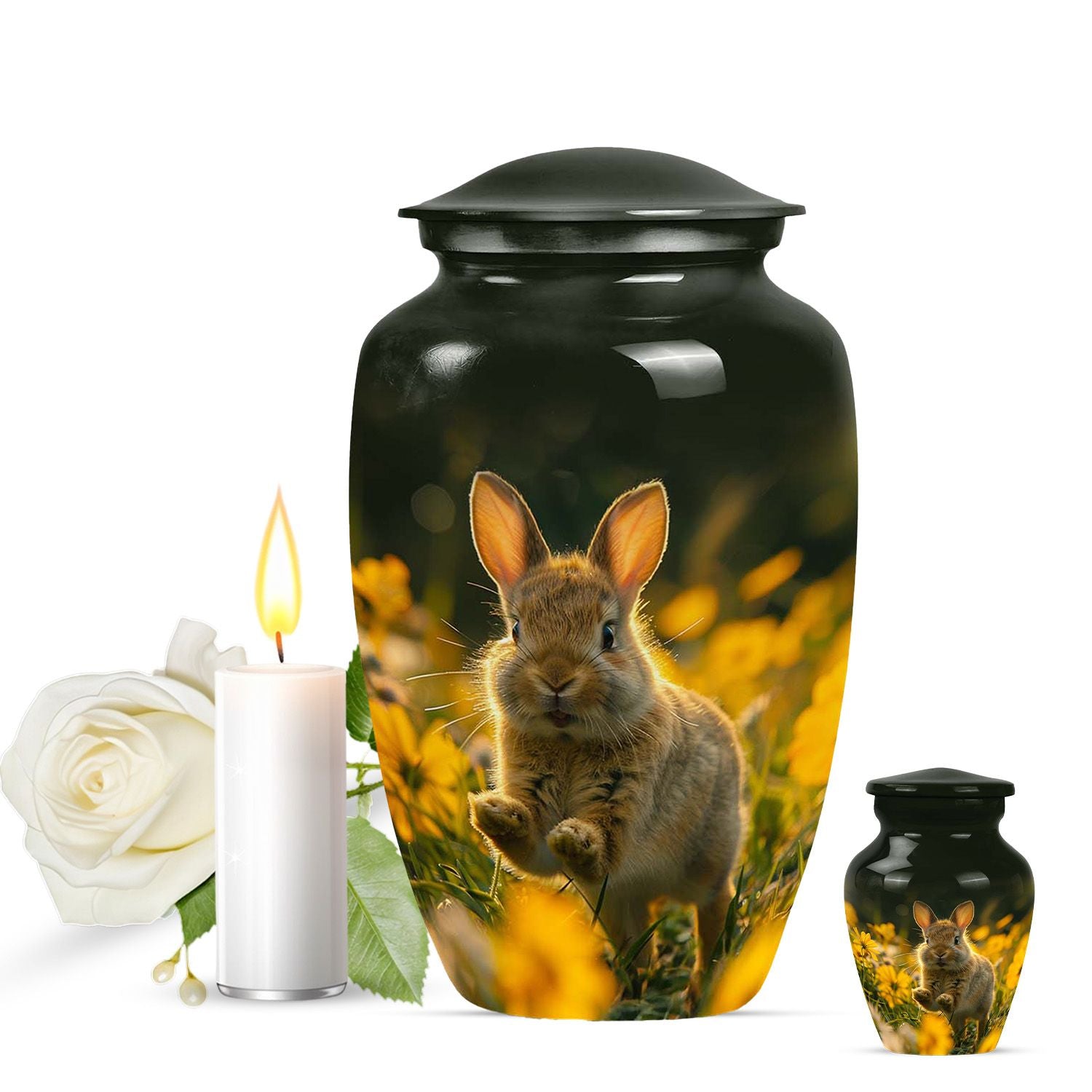 Bunny Rabbit Urn For Cremation - Rabbit Funeral Large Urns For Ashes