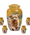 terrier Frolic Dog Memorial Urn - Dog Urns Funeral Large Cremation Urns