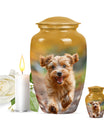 terrier Frolic Dog Memorial Urn - Dog Urns Funeral Large Cremation Urns