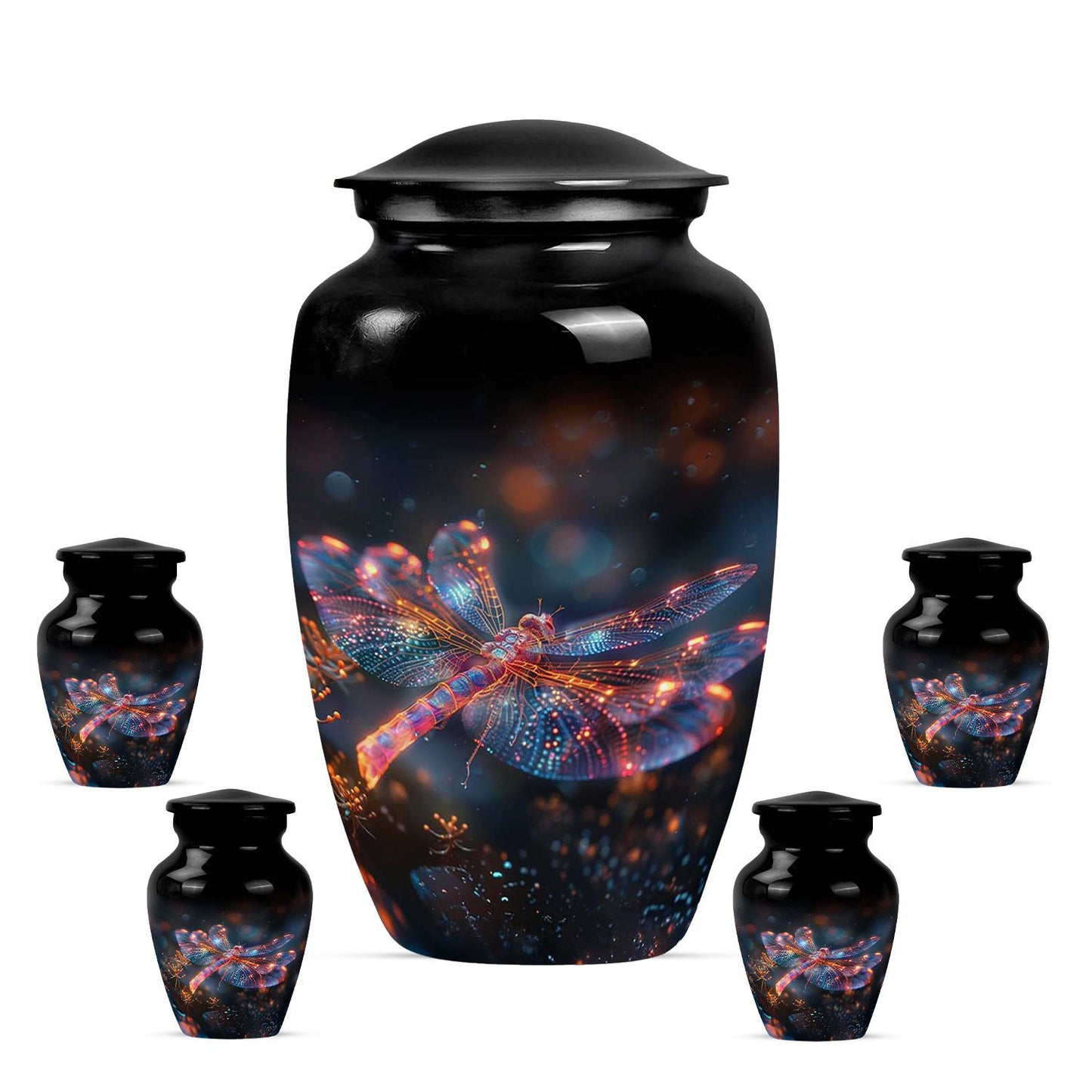 Personalized Dragonfly Cremation Urn for Human Ashes - 10-inch, 200 cu in - Yatskia
