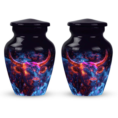 Personalized Bull Cremation Urn for Men - 10-inch, 200 cu in - Yatskia