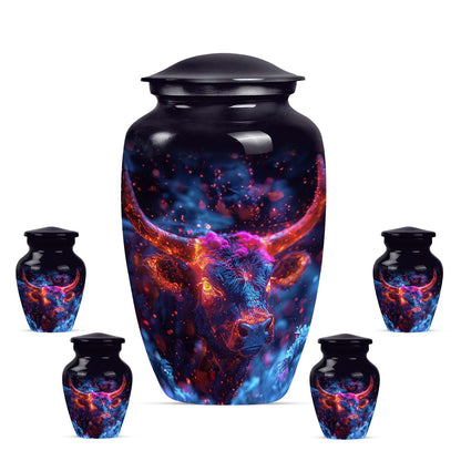 Personalized Bull Cremation Urn for Men - 10-inch, 200 cu in - Yatskia