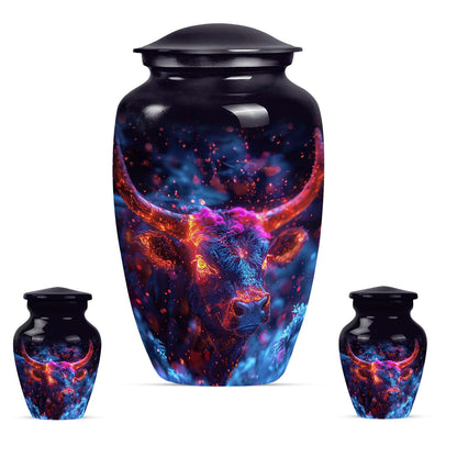 Personalized Bull Cremation Urn for Men - 10-inch, 200 cu in - Yatskia
