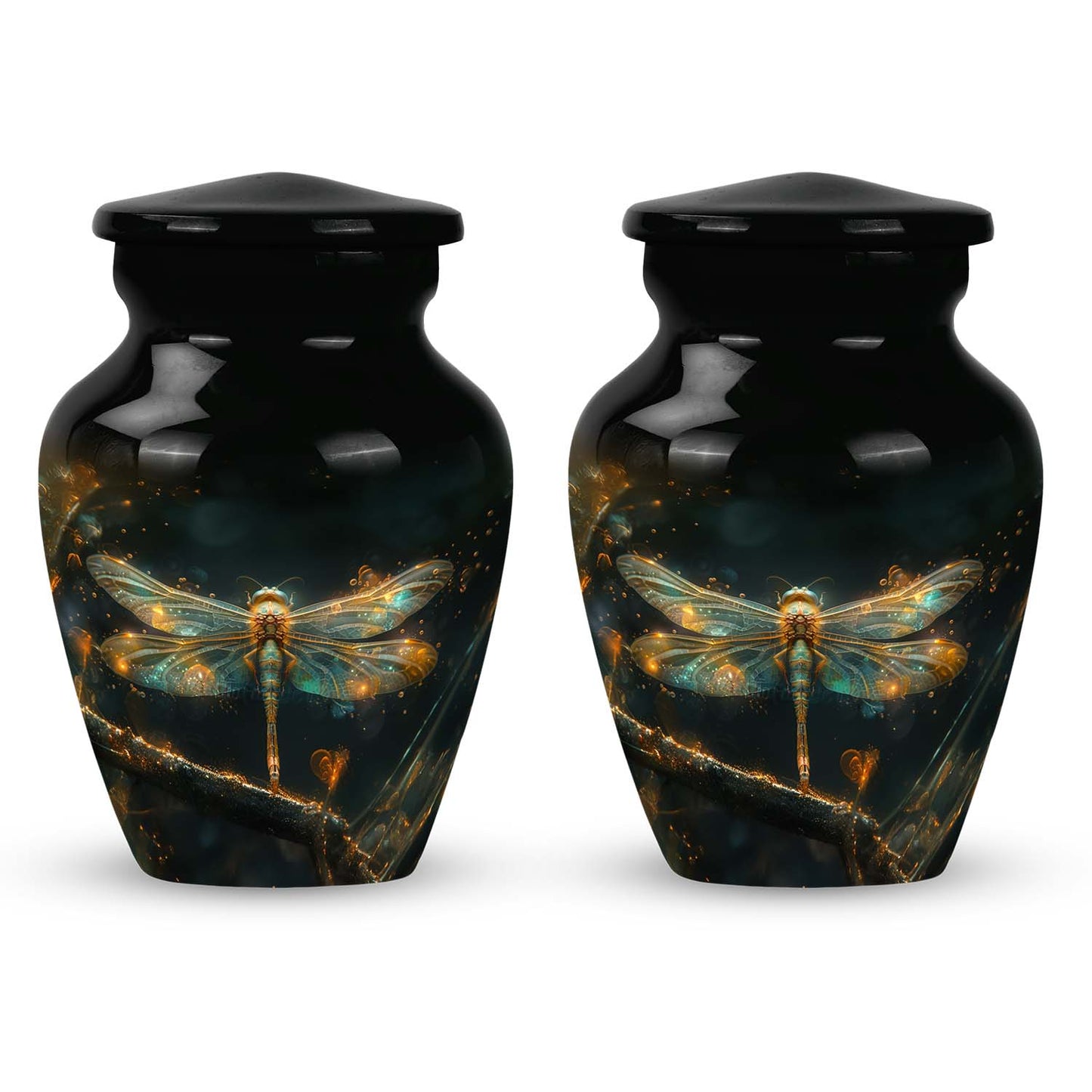 Personalized Dragonfly Keepsake Urn for Women - 10-inch, 200 cu in - Yatskia
