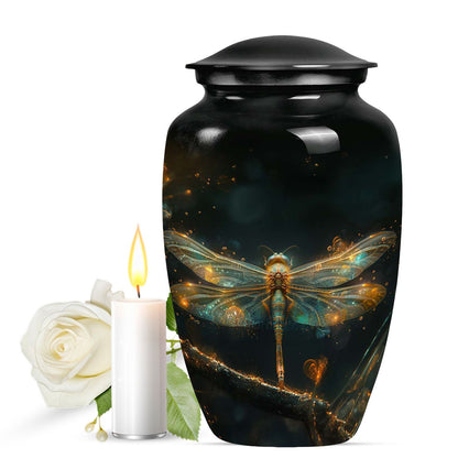 Personalized Dragonfly Keepsake Urn for Women - 10-inch, 200 cu in - Yatskia