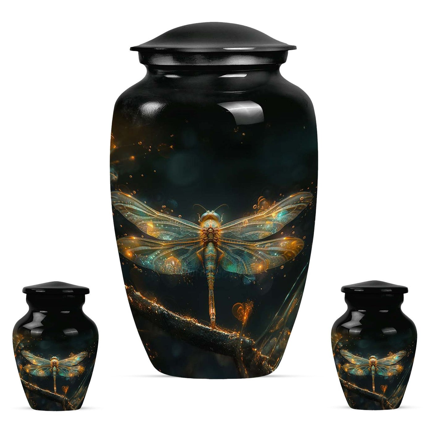 Personalized Dragonfly Keepsake Urn for Women - 10-inch, 200 cu in - Yatskia