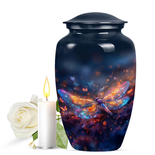 Stellar Dragonfly Large Cremation Urn - Cosmic Insect Memorial Urn