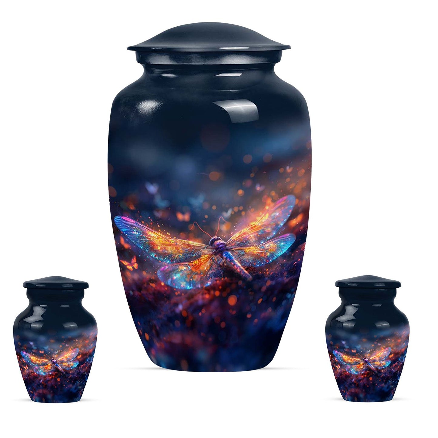 Personalized Dragonfly Cremation Urn for Human Ashes - 10-inch, 200 cu in - Yatskia