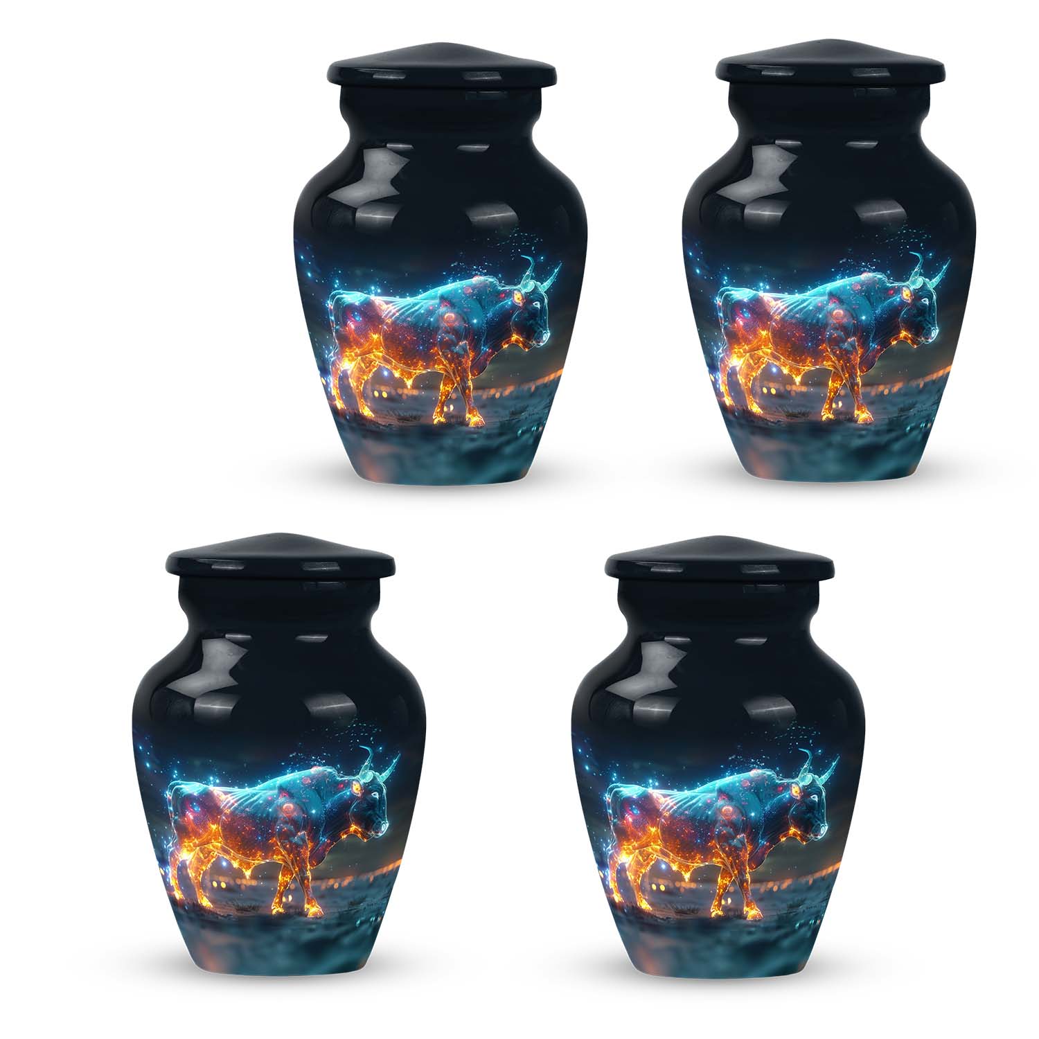 Stellar Taurus Glowing Urn - Bull Urn Memorial For Men & Women