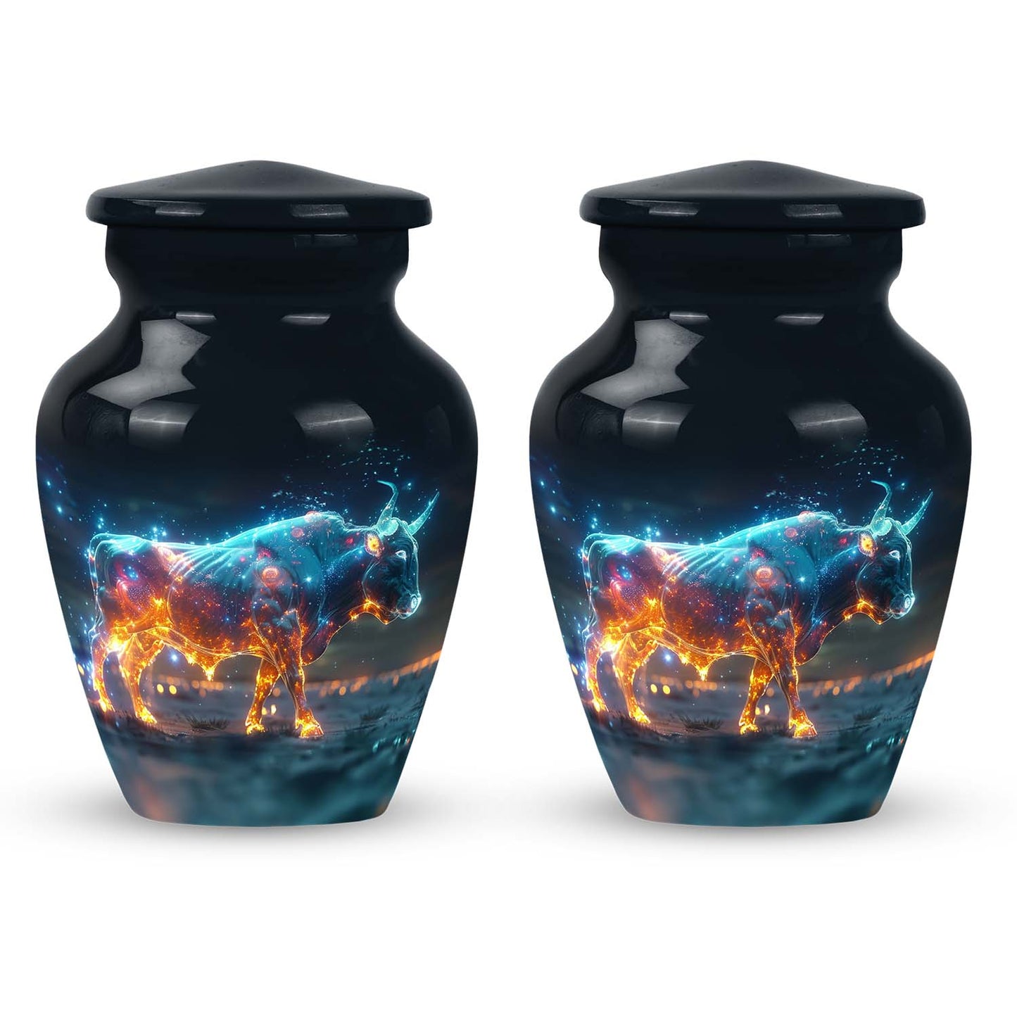 Personalized Bull Memorial Urn for Men & Women - 10-inch, 200 cu in - Yatskia