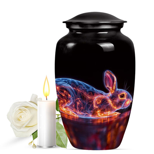 Cosmic Bunny Rabbit Memorial Urn - Funeral Cremation Urn For Ashes