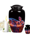 Cosmic Bunny Rabbit Memorial Urn - Funeral Cremation Urn For Ashes