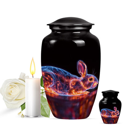 Personalized Rabbit Cremation Urn for Pet Ashes - 10-inch, 200 cu in - Yatskia