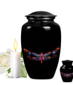 Nebula Dragonfly Urns for Ashes - Black Cremation Urns For Women