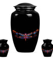 Nebula Dragonfly Urns for Ashes - Black Cremation Urns For Women