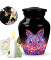Ethereal Glowing Rabbit Memorial Urn - Pink Bunny Cremation Urn for Ashes